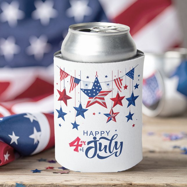 Happy 4th of July Hanging Stars ID1103 Can Cooler (Creator Uploaded)
