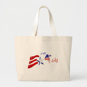 happy 4th of July Happy independence day usa Large Tote Bag