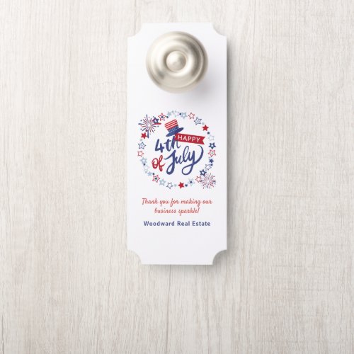 Happy 4th of July Hello Summer  Real Estate  Door Hanger