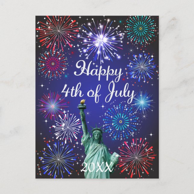 Happy 4th of July Holiday Postcard (Front)