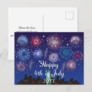 Happy 4th of July in New York Postcard