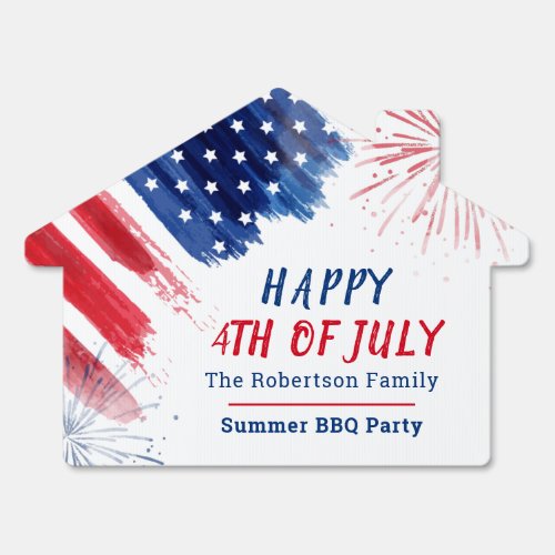 Happy 4th of July Independence 250 Red White Blue Sign