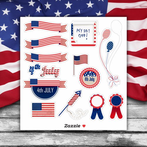 Happy 4th of July Independence Custom Cut Vinyl St Sticker