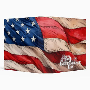 Happy 4th of July - Independence Day 3 Ring Binder