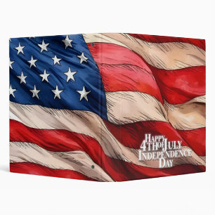 Happy 4th of July - Independence Day 3 Ring Binder