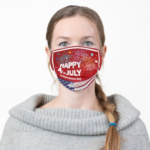 Happy 4th of July Independence Day Adult Cloth Face Mask