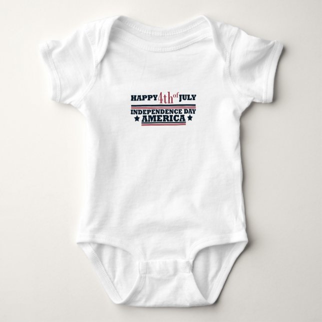 Happy 4th of july independence day America Baby Bodysuit (Front)