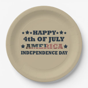 Happy 4th of july independence day America Paper Plates