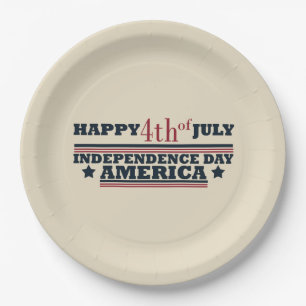 Happy 4th of july independence day America Paper Plates