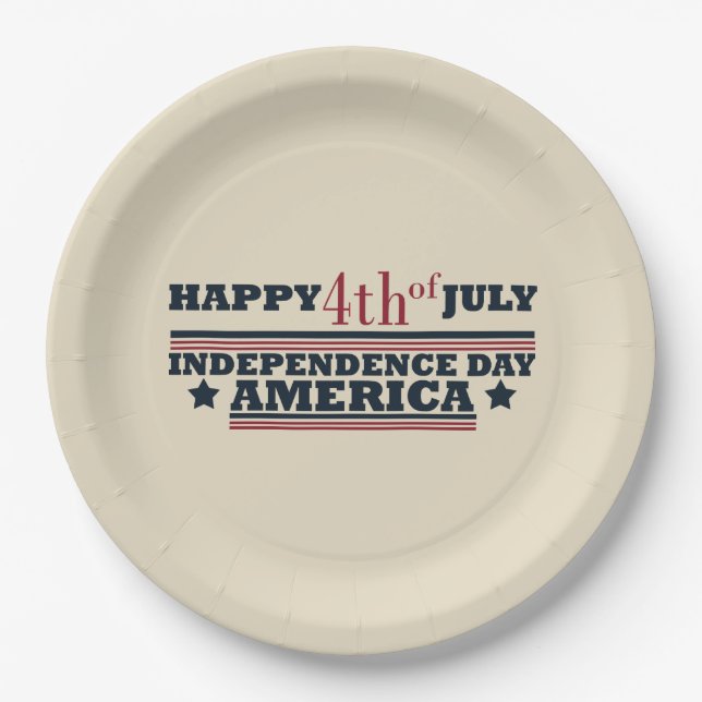 Happy 4th of july independence day America Paper Plates (Front)