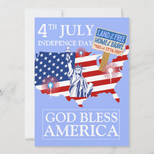 Happy 4th of July Independence Day America Party Holiday Card