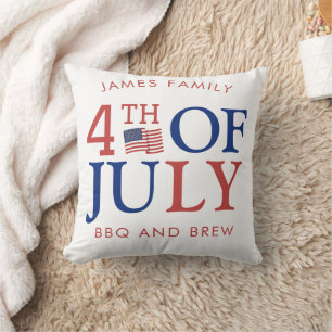 Happy 4th of July Independence Day America photo Throw Pillow