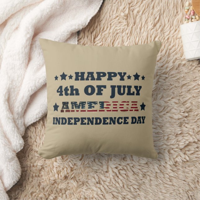 Happy 4th of july independence day America Throw Pillow (Blanket)