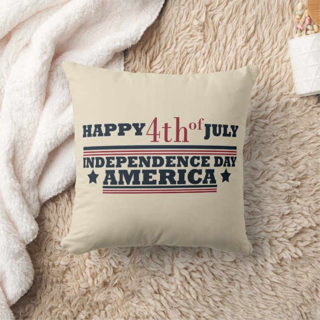 Happy 4th of july independence day America Throw Pillow (Blanket)
