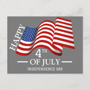 Happy 4th of July Independence Day American Flag Holiday Postcard