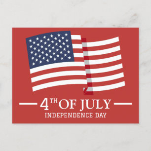Happy 4th of July Independence Day American Flag Postcard