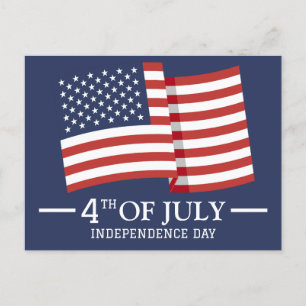 Happy 4th of July Independence Day American Flag Postcard
