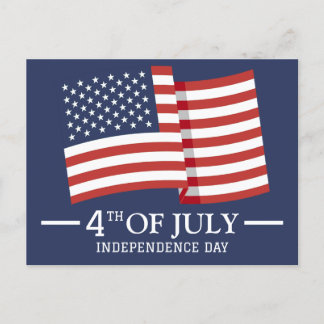 Happy 4th of July Independence Day American Flag Postcard