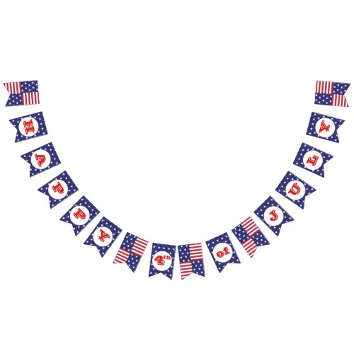 Happy 4th of July Independence Day American Party  Bunting Flags