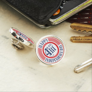 Happy 4th of July Independence Day Badge Lapel Pin