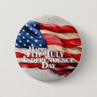 Happy 4th of July - Independence Day Button