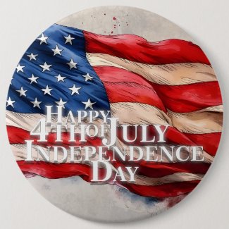 Happy 4th of July - Independence Day Button