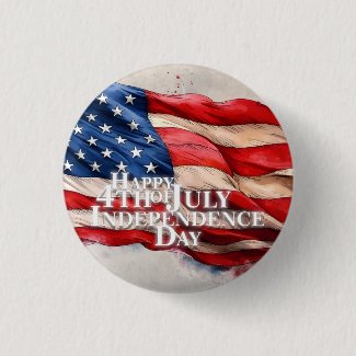 Happy 4th of July - Independence Day Button