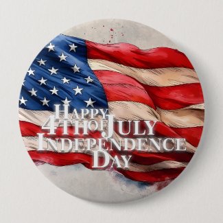 Happy 4th of July - Independence Day Button