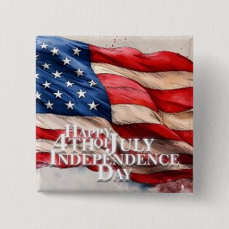 Happy 4th of July - Independence Day Button