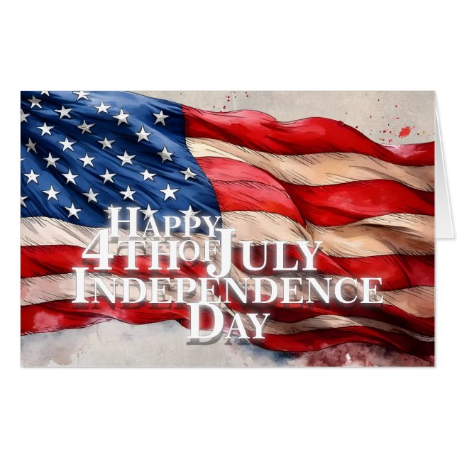 Happy 4th of July – Independence Day Card (Front Horizontal)