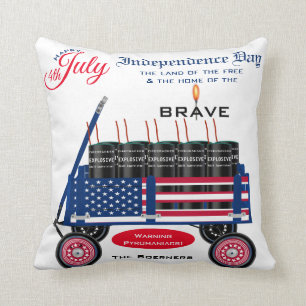 Happy 4th of July Independence Day Funny Gift Throw Pillow