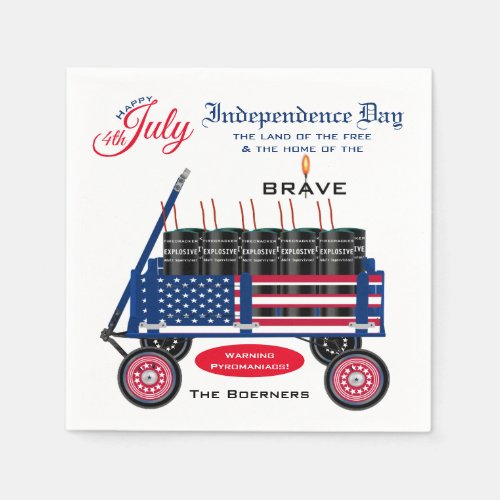 Happy 4th of July Independence Day Funny Party Napkins