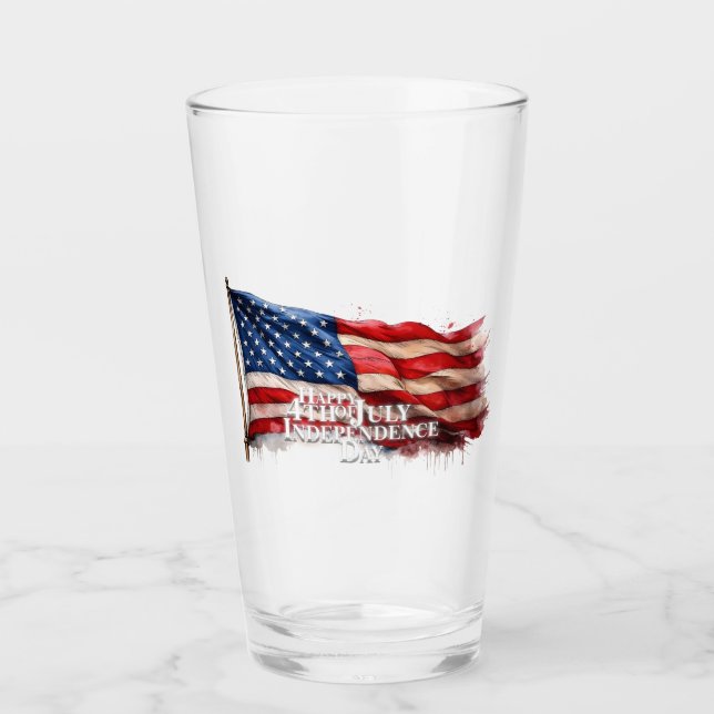 Happy 4th of July - Independence Day Glass (Front)