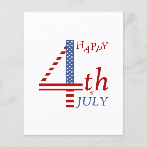 Happy 4th of july Independence day greeting Flyer