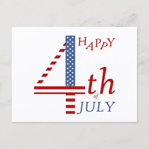Happy 4th of july Independence day greeting Invitation Postcard