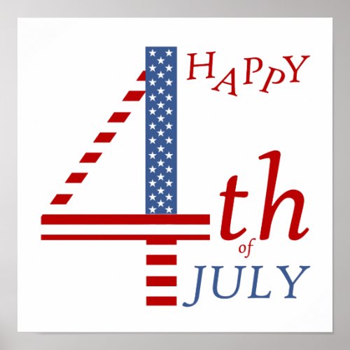 Happy 4th of july Independence day greeting Poster
