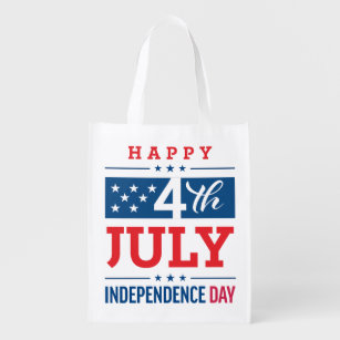 Happy 4th of July Independence Day  Grocery Bag