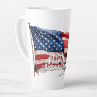 Happy 4th of July - Independence Day Latte Mug