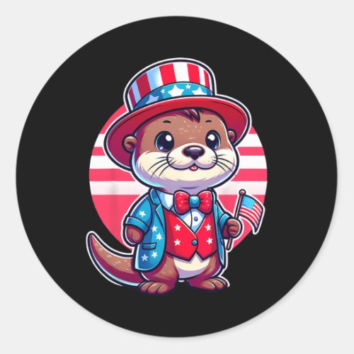 Happy 4th Of July Independence Day Men Women Kids  Classic Round Sticker