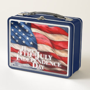 Happy 4th of July - Independence Day Metal Lunch Box
