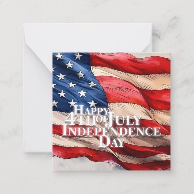 Happy 4th of July - Independence Day Note Card (Front)