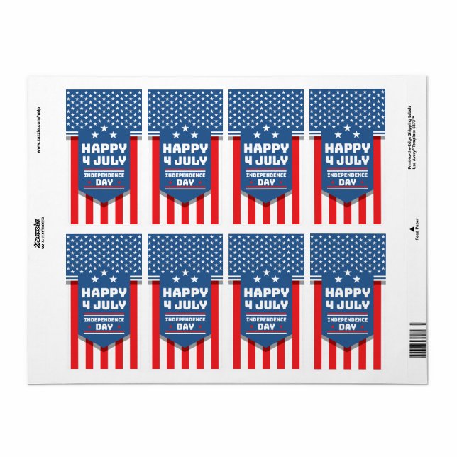 Happy 4th of july Independence Day of America Label (Full Sheet)