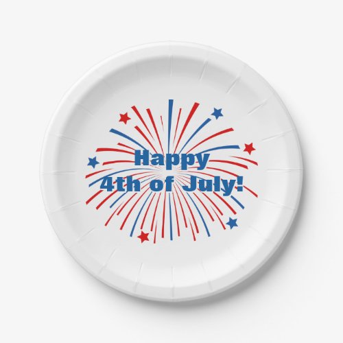 Happy 4th of July Independence Day paper plates