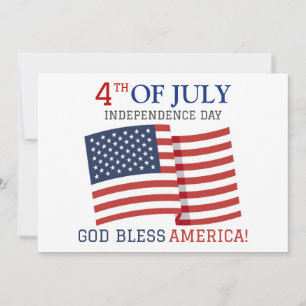 Happy 4th of July Independence Day party Holiday Card