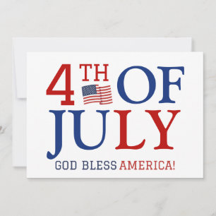 Happy 4th of July Independence Day party Holiday Card