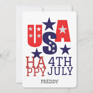 Happy 4th of July Independence Day party Holiday Card