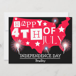 Happy 4th of July Independence Day party  Holiday Card
