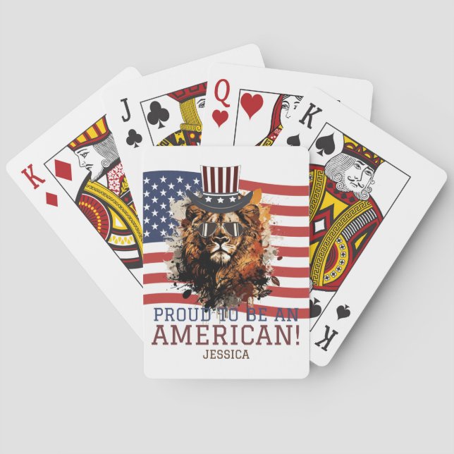 Happy 4th of July Independence Day party  Poker Cards (Back)
