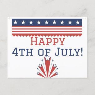 Happy 4th of July Independence Day party  Postcard