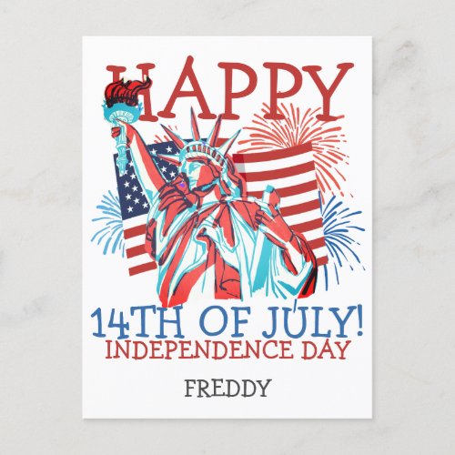 Happy 4th of July Independence Day party  Postcard
